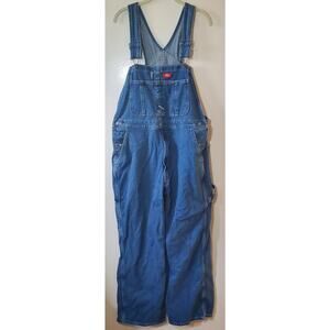Dickies Bib Coveralls 34x30 Blue Denim Work Farm Carpenter Unisex Groover Rave
